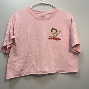 Arisen Pink Betty Boop Graphic Crop Top